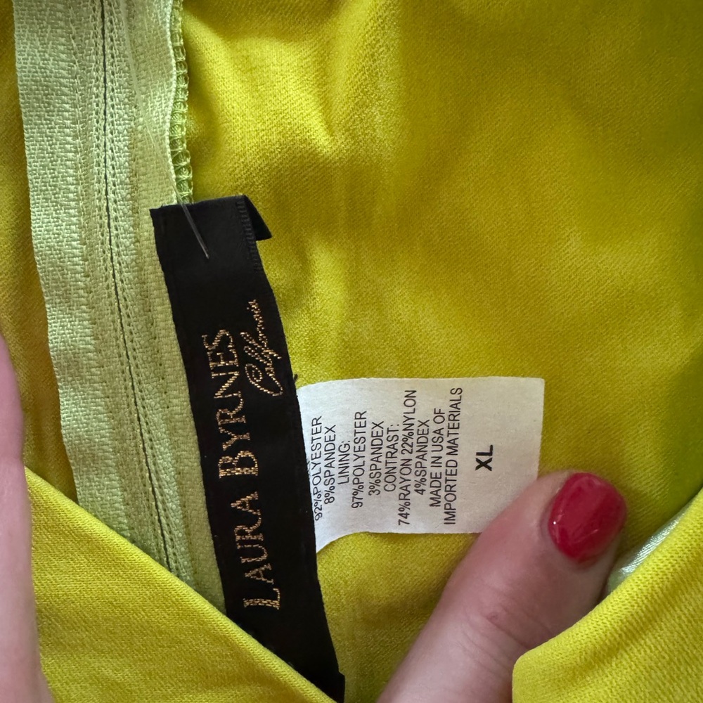 Laura byrnes pin-up girl clothing Michaela dress nwt XL chartreuse (rare) - Picture 3 of 5
